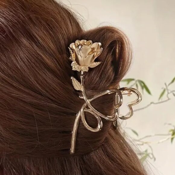 Other - GOLDEN ROSE CLAW CLIP
